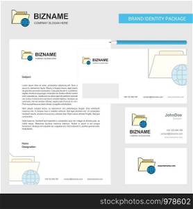 Shared folder Business Letterhead, Envelope and visiting Card Design vector template