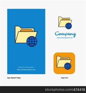 Shared folder Company Logo App Icon and Splash Page Design. Creative Business App Design Elements
