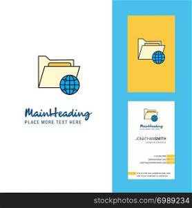 Shared folder Creative Logo and business card. vertical Design Vector