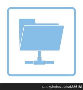 Shared folder icon. Blue frame design. Vector illustration.