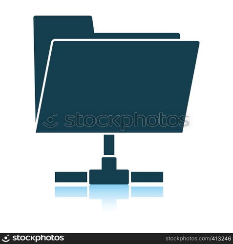 Shared folder icon. Shadow reflection design. Vector illustration.