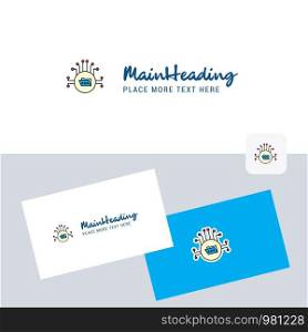 Shared folder vector logotype with business card template. Elegant corporate identity. - Vector