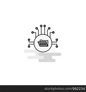 Shared folder Web Icon. Flat Line Filled Gray Icon Vector