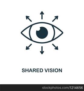 Shared Vision icon. Monochrome style design from management collection. UI. Pixel perfect simple pictogram shared vision icon. Web design, apps, software, print usage.. Shared Vision icon. Monochrome style design from management icon collection. UI. Pixel perfect simple pictogram shared vision icon. Web design, apps, software, print usage.