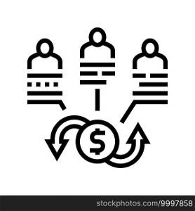 shareholders company share and business line icon vector. shareholders company share and business sign. isolated contour symbol black illustration. shareholders company share and business line icon vector illustration