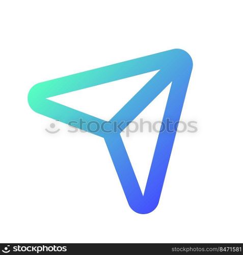 Sharing post pixel perfect gradient linear ui icon. Paper plane. Button for social media. Send message. Line color user interface symbol. Modern style pictogram. Vector isolated outline illustration. Sharing post pixel perfect gradient linear ui icon
