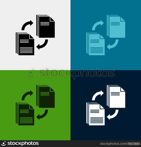 sharing, share, file, document, copying Icon Over Various Background. glyph style design, designed for web and app. Eps 10 vector illustration. Vector EPS10 Abstract Template background