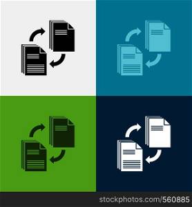 sharing, share, file, document, copying Icon Over Various Background. glyph style design, designed for web and app. Eps 10 vector illustration. Vector EPS10 Abstract Template background
