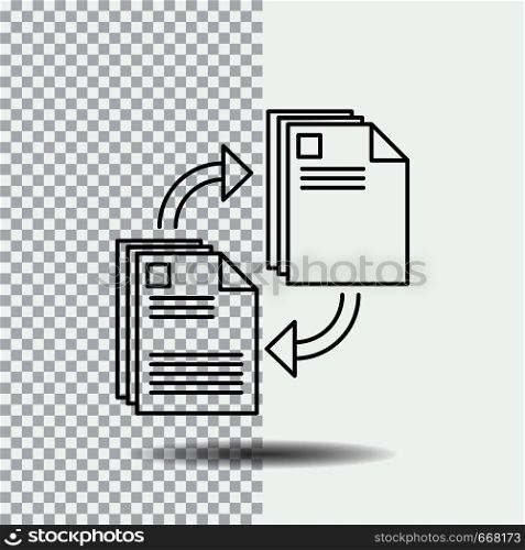 sharing, share, file, document, copying Line Icon on Transparent Background. Black Icon Vector Illustration. Vector EPS10 Abstract Template background