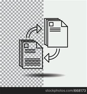 sharing, share, file, document, copying Line Icon on Transparent Background. Black Icon Vector Illustration. Vector EPS10 Abstract Template background