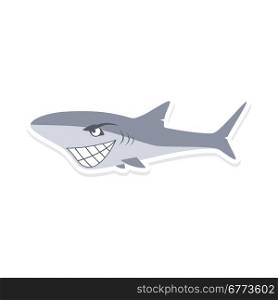shark. cartoon cute shark fish theme vector art illustration