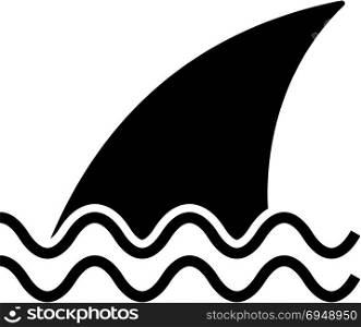Shark Fin Icon Design Vector Art Illustration