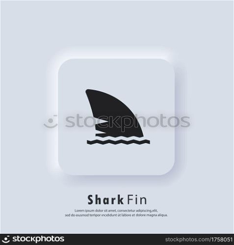 Shark fin icon. Take care concept. Shark fin logo. Vector. UI icon. Neumorphic UI UX white user interface web button. Neumorphism.