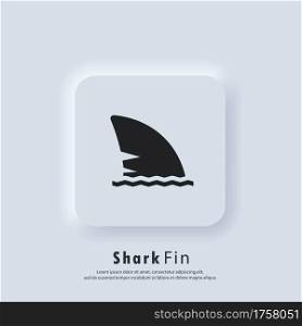 Shark fin icon. Take care concept. Shark fin logo. Vector. UI icon. Neumorphic UI UX white user interface web button. Neumorphism.