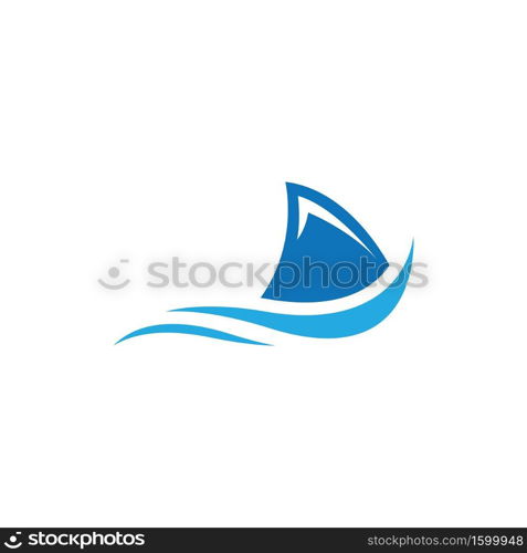 Shark fin logo design illustration