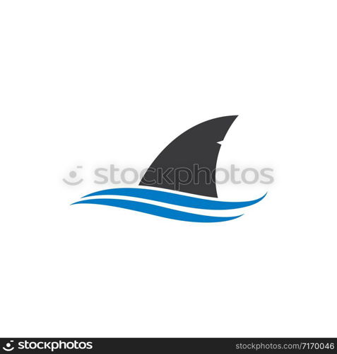 Shark fin logo template vector icon illustration design