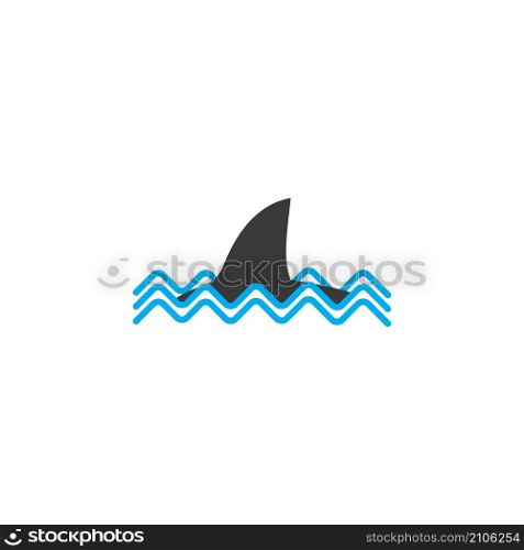 Shark fin sign vector isolated illustration