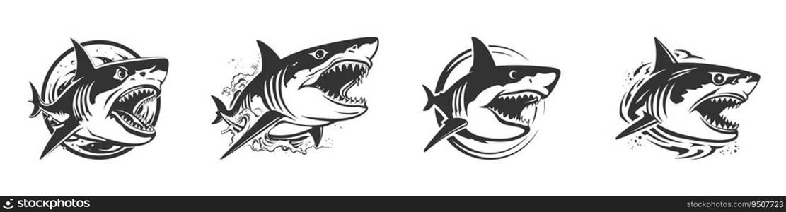 Shark logo isolated on a white background. Vector illustration.