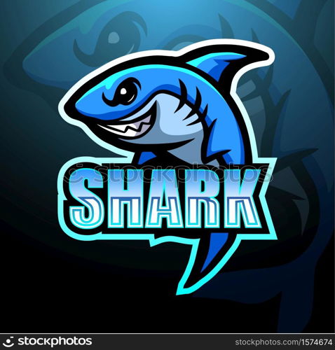 Shark mascot esport logo design