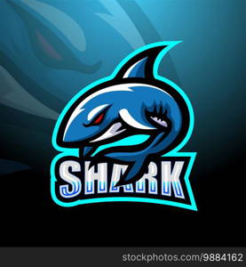 Shark mascot esport logo design