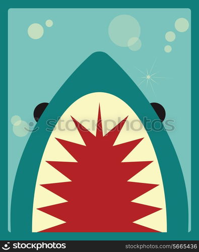 Shark poster, vector illustration