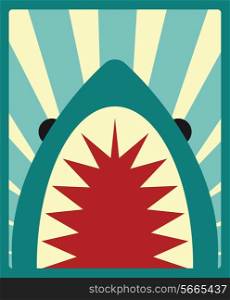 Shark poster, vector illustration