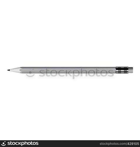 Sharp pencil and eraser mockup. Realistic illustration of sharp pencil and eraser vector mockup for web. Sharp pencil and eraser mockup, realistic style