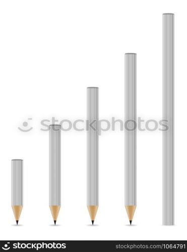 sharpened pencils vector illustration isolated on white background