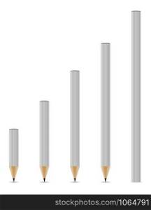 sharpened pencils vector illustration isolated on white background
