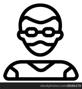 Shaved head boy in mask with spectacles