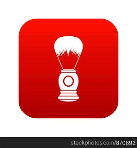 Shaving brush icon digital red for any design isolated on white vector illustration. Shaving brush icon digital red