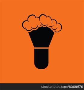 Shaving brush icon. Orange background with black. Vector illustration.