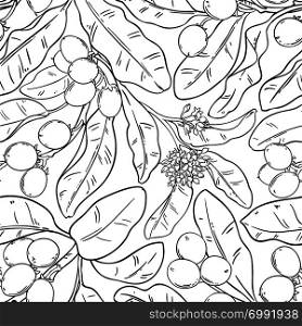 shea branches vector pattern on white background