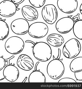 shea nuts vector pattern on white background