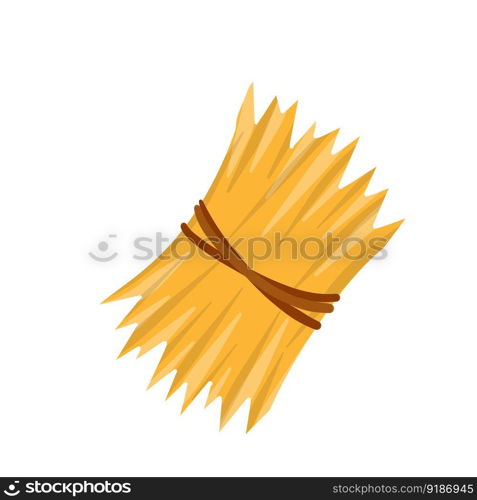 Sheaf of hay. Countryside Stack of wheat ears. Village harvest. Yellow dried plants. Production of natural food on farm.. Sheaf of hay. Countryside Stack of wheat