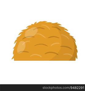 Sheaf of wheat ears. Rural crop. Autumn rustic element. Rustic Cartoon flat illustration. Bunch of harvest haystack isolated on white background. Sheaf of wheat ears. Rural crop.