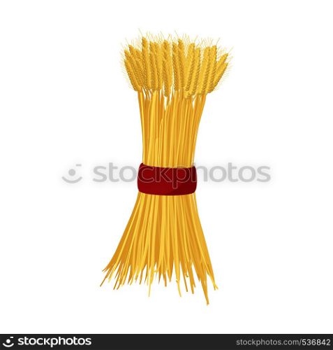 Sheaf of wheat icon in cartoon style on a white background. Sheaf of wheat icon, cartoon style
