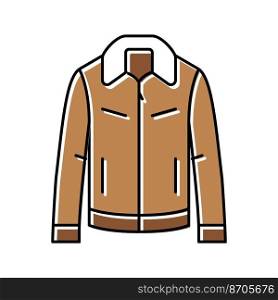 shearling outerwear male color icon vector. shearling outerwear male sign. isolated symbol illustration. shearling outerwear male color icon vector illustration