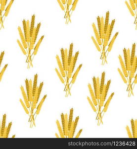 Sheaves of ears of grain crops, wheat, rye. Seamless pattern. Transparent background. Sheaves of ears of grain crops, wheat, rye. Seamless pattern.