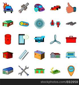 Shed icons set. Cartoon set of 25 shed vector icons for web isolated on white background. Shed icons set, cartoon style