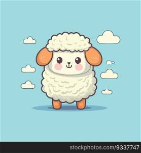 Sheep and clouds cute vector