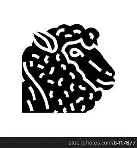 sheep animal zoo glyph icon vector. sheep animal zoo sign. isolated symbol illustration. sheep animal zoo glyph icon vector illustration