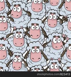 Sheep cartoon seamless pattern.