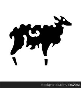 sheep farm animal glyph icon vector. sheep farm animal sign. isolated contour symbol black illustration. sheep farm animal glyph icon vector illustration