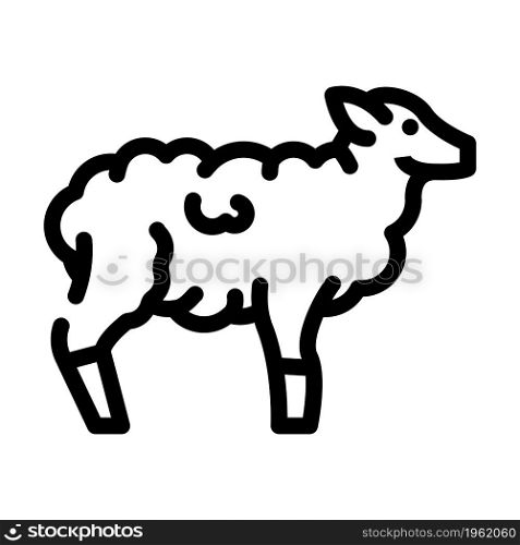 sheep farm animal line icon vector. sheep farm animal sign. isolated contour symbol black illustration. sheep farm animal line icon vector illustration
