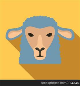 Sheep head icon. Flat illustration of sheep head vector icon for web design. Sheep head icon, flat style
