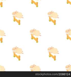 Sheep jumping over barrier pattern seamless background texture repeat wallpaper geometric vector. Sheep jumping over barrier pattern seamless vector