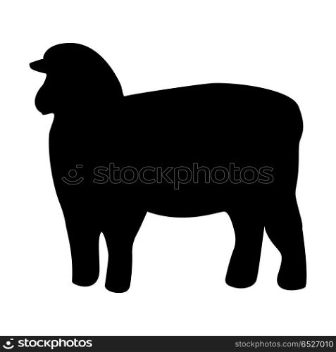 Sheep silhouette black icon .