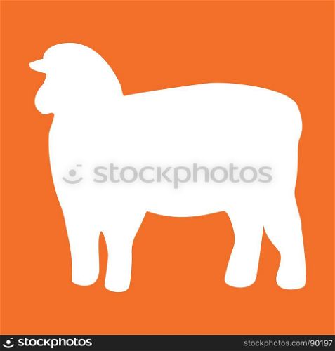 Sheep silhouette white color icon .. Sheep silhouette it is white color icon .