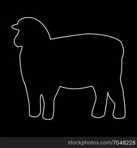 Sheep silhouette white icon .